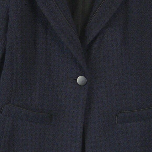 Nanette Lepore Blazer Jacket With Lace Cuffs Navy Size 4 - Picture 2 of 7